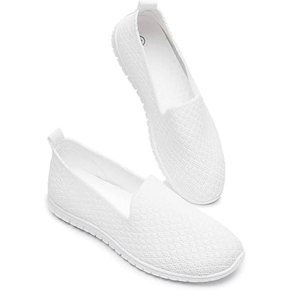 Babudog Womens Size 7 White Mesh Slide On Breathable Comfort Walking Shoes